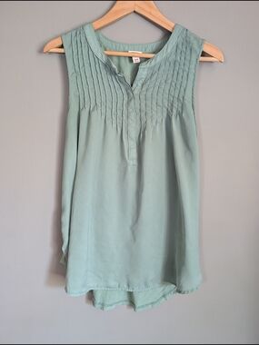 Merona Sleeveless Pintuck Blouse - Light Mint Green